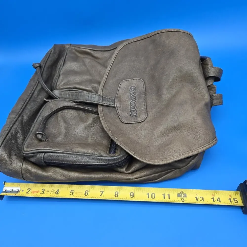 Capcom Vintage Style Soft Brown Backpack 14x14 Rucksack Bag Leather-Look
